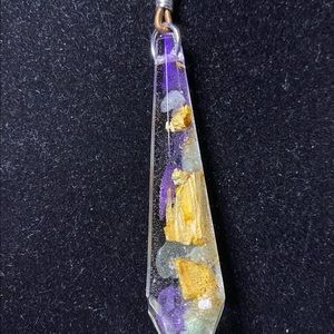 Crystal Pendant Amethyst & Aventurine Stone